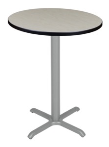 Via Cafe High 30" Round X-Base Table - Maple/Grey