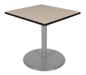 Via 30" Square Platter Base Table - Beige/Grey