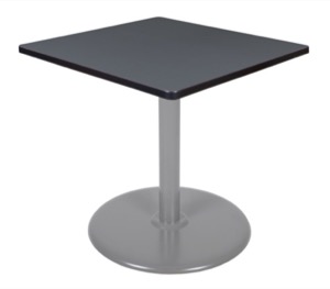 Via 30" Square Platter Base Table - Grey/Grey