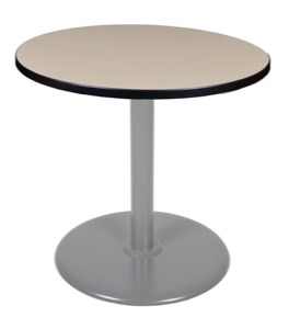 Via 30" Round Platter Base Table - Beige/Grey