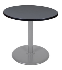 Via 30" Round Platter Base Table - Grey/Grey
