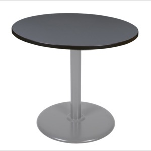 Via 36" Round Platter Base Table - Grey/Grey