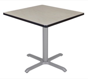 Via 30" Square X-Base Table - Maple/Grey