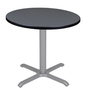 Via 30" Round X-Base Table - Grey/Grey
