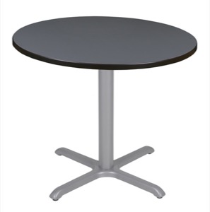 Via 42" Round X-Base Table - Grey/Grey