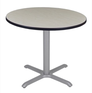 Via 42" Round X-Base Table - Maple/Grey
