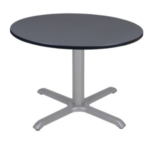 Via 48" Round X-Base Table - Grey/Grey