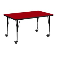 Rectangular Activity Tables with Casters