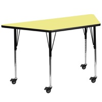 Trapezoid Activity Tables with Casters