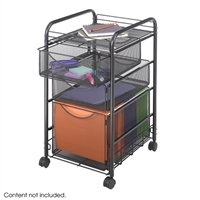 Onyx Mesh File Cart with 1 File Drawer and 2 Small Drawers