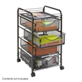 Onyx Mesh File Cart with 4 Drawers