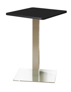Mayline Bistro Bar-Height Square Table 36" - Stainless Steel Base - High Pressure Laminate (HPL),  Knife Edge