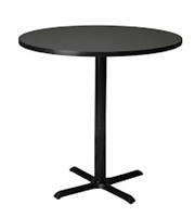 Mayline Bistro Bar-Height Round Table 42" - Black Iron Base - Thermally Fused Laminate (TPL)