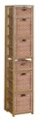 Flip Flop 67" Square Folding Bookcase with Wicker Storage Baskets - Medium Oak/Natural