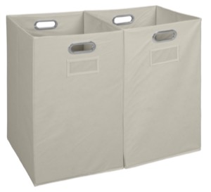 Niche Foldable Fabric Laundry Bin - Natural (Set of 2)