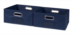 Niche Cubo Set of 2 Half-Size Foldable Fabric Storage Bins - Blue