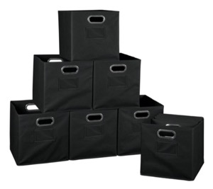 Niche Cubo Set of 12 Foldable Fabric Storage Bins - Black