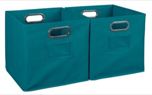 Niche Cubo Set of 2 Foldable Fabric Storage Bins - Teal