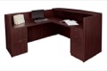 Legacy Double Full Pedestal Reception Desk - Mahogany