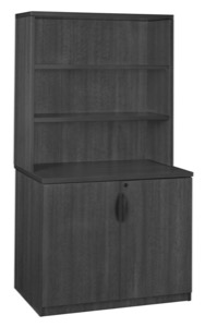 Legacy 29" Storage Cabinet with Open Hutch - Ash Grey