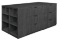 Legacy Stand Up Lateral File Quad with Bookcase End - Ash Grey
