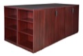Legacy Stand Up Storage Cabinet Quad with Bookcase End - Mahogany
