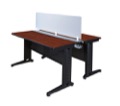 Fusion 48" x 24" Benching Sysem with Privacy Panel - Cherry