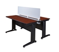 Fusion Benching Systems - Dual-Sided 66" x 24" Workstations, Privacy Panel