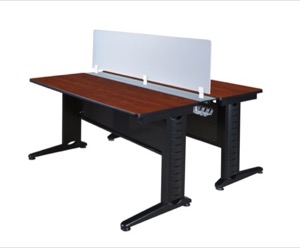Fusion 66" x 24" Benching System with Privacy Panel - Cherry
