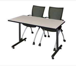 48" x 24" Kobe Training Table - Maple & 2 Apprentice Chairs - Black