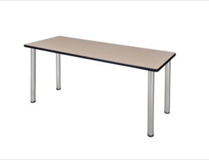 60" x 24" Kee Training Table - Beige/ Chrome