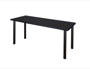 66" x 24" Kee Training Table - Mocha Walnut/ Black