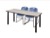 72" x 24" Kee Training Table - Maple/ Black & 2 Zeng Stack Chairs - Blue
