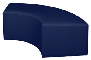 Aurora Curved Ottoman - Naval Blue