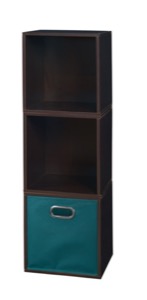 Niche Cubo Storage Set  - 3 Cubes and 1 Canvas Bin - Truffle/Teal