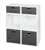 Niche Cubo Storage Set - 4 Full Cubes/2 Half Cubes with Foldable Storage Bins - White Wood Grain/Grey