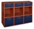 Niche Cubo Storage Set - 6 Full Cubes/3 Half Cubes with Foldable Storage Bins - Cherry/Blue