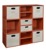 Niche Cubo Storage Set - 6 Full Cubes/6 Half Cubes with Foldable Storage Bins - Cherry/Natural
