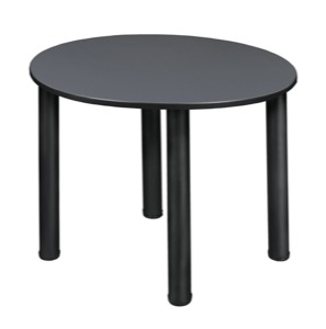 Kee 30" Round Slim Table  - Grey/ Black