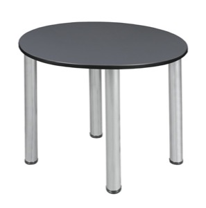 Kee 30" Round Slim Table  - Grey/ Chrome