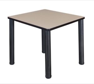 Kee 30" Square Breakroom Table - Beige/ Black