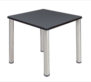 Kee 30" Square Breakroom Table - Grey/ Chrome