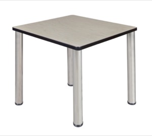 Kee 30" Square Breakroom Table - Maple/ Chrome