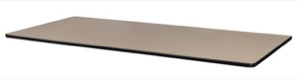 60" x 24" Rectangle Slim Table Top - Beige/ Grey