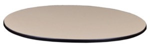 36" Round Slim Table Top - Beige/ Grey