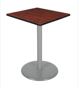 Via Cafe High-Top 30" Square Platter Base Table - Cherry/Grey