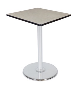 Via Cafe High-Top 30" Square Platter Base Table - Maple/Chrome