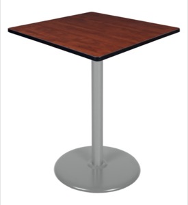 Via Cafe High-Top 36" Square Platter Base Table - Cherry/Grey