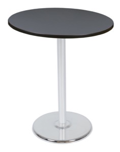 Via Cafe High-Top 36" Round Platter Base Table - Grey/Chrome