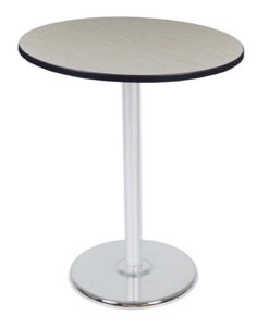Via Cafe High-Top 36" Round Platter Base Table - Maple/Chrome